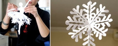 Snowflake ballerina from paper with his hands