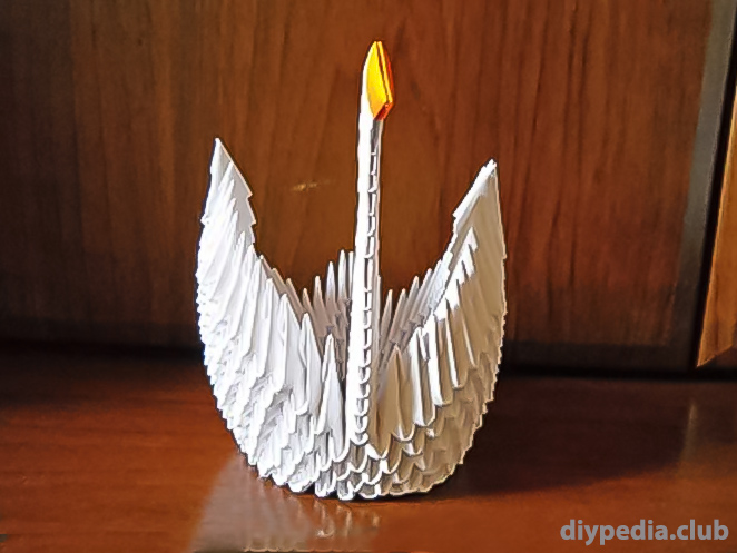 Оригами лебедь из бумаги мастер класс