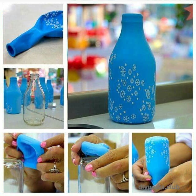 Vase of glass bottle with your own hands