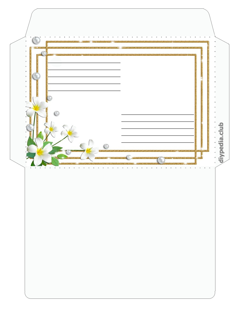 Postal envelope envelope template for printing on A4